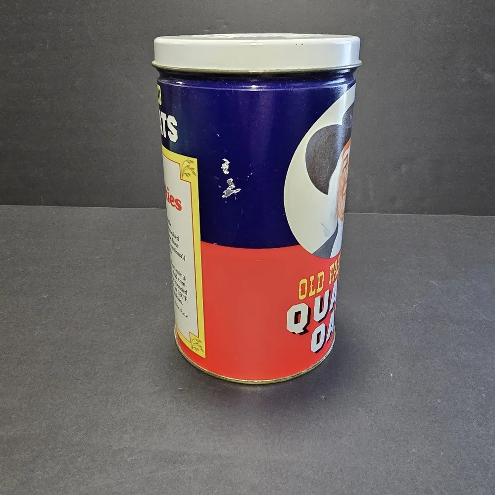 Vintage 1982 Old Fashioned Quaker Oats Tin Can Collector's Limited Edition